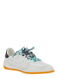 Palm Angels Men 'Pa 5' White Low Top Sneakers With Logo Patch On The Tongue And Contrasting Heel With Logo In Leather Man