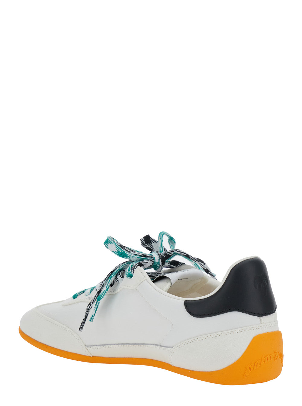 Palm Angels Men 'Pa 5' White Low Top Sneakers With Logo Patch On The Tongue And Contrasting Heel With Logo In Leather Man