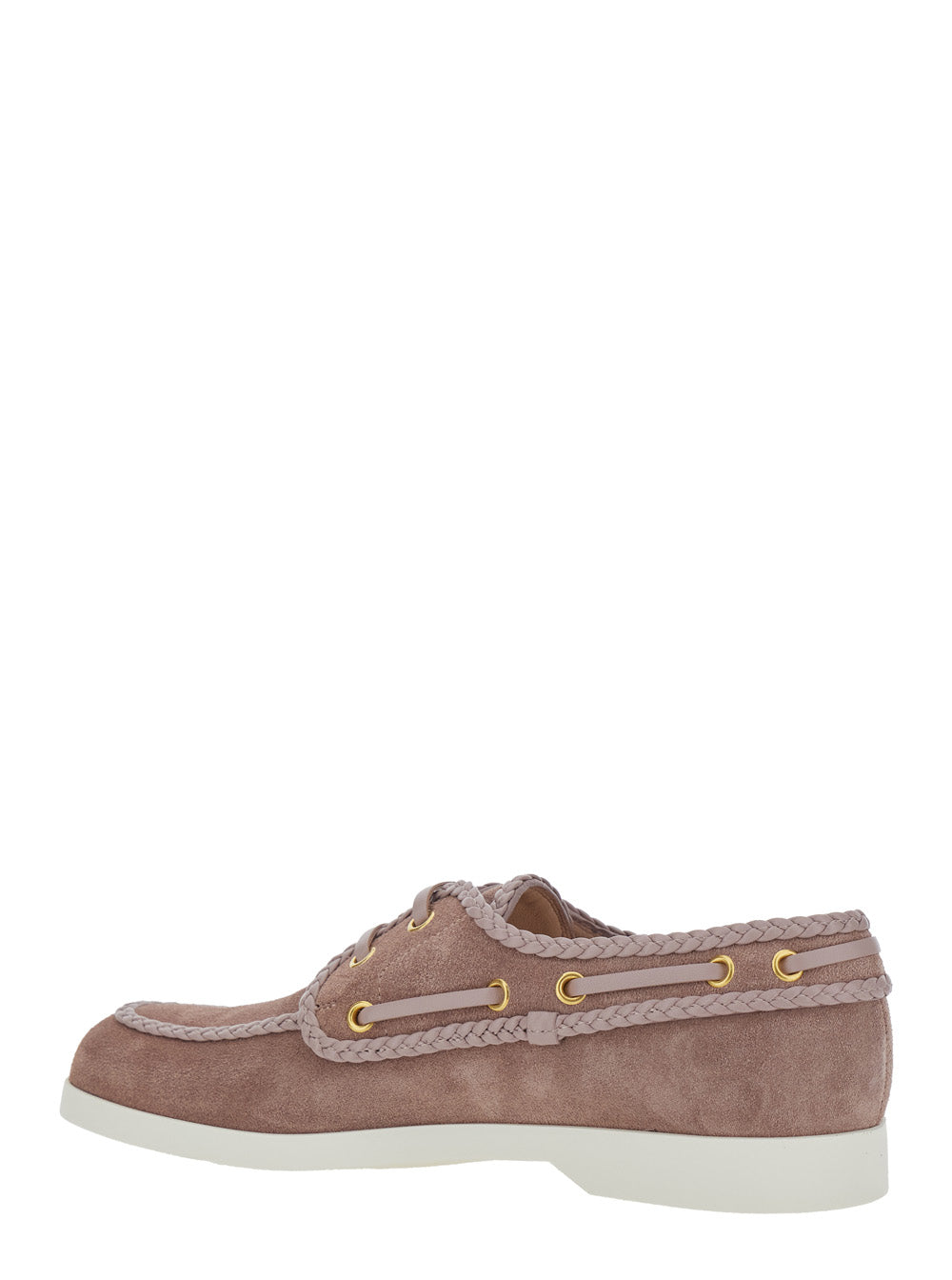 Valentino Garavani Women Beige Loafers With Front Laces And Chunky Decorative Laces In Suede Woman
