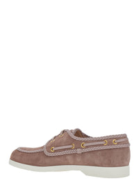 Valentino Garavani Women Beige Loafers With Front Laces And Chunky Decorative Laces In Suede Woman