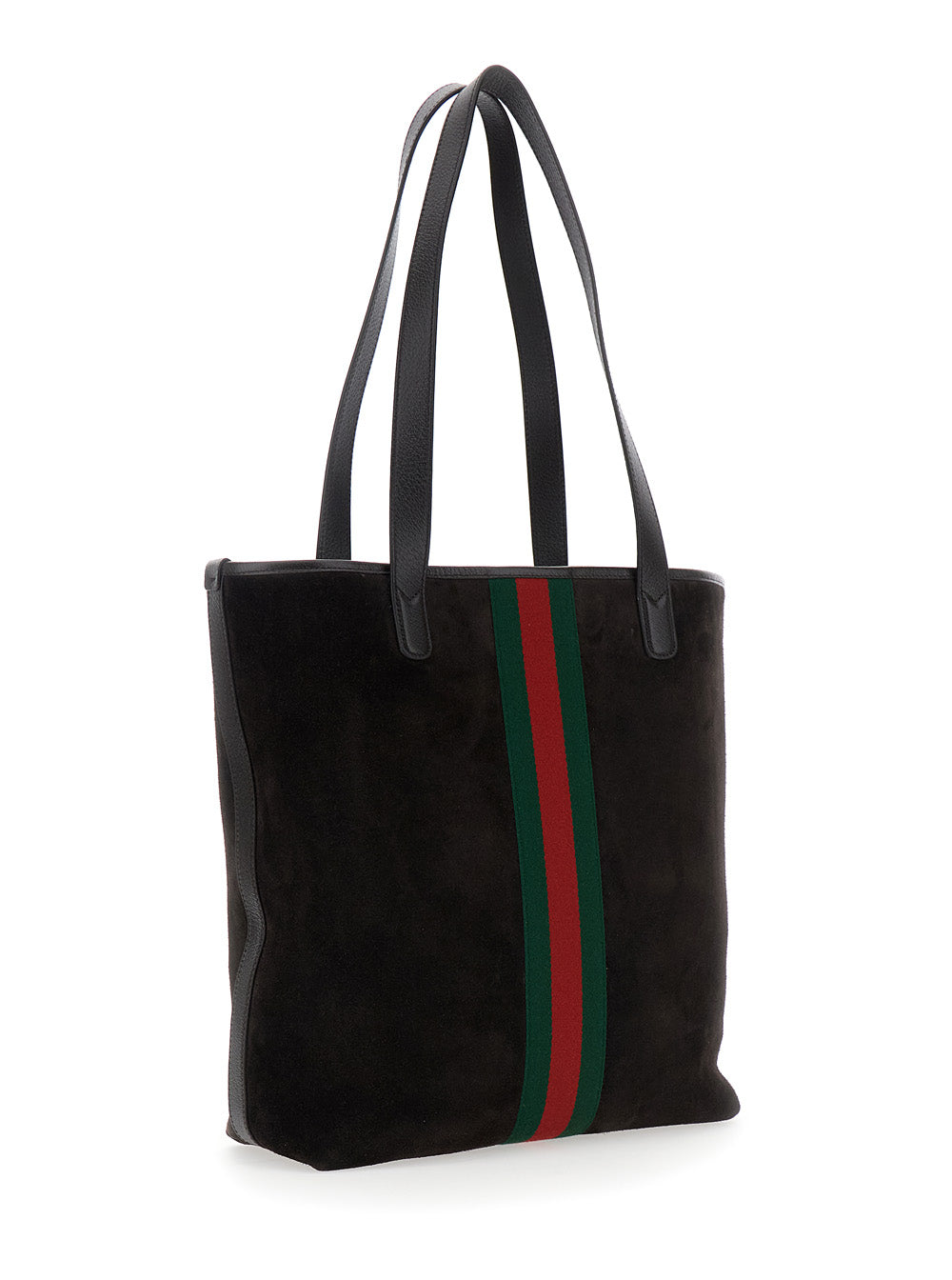 Gucci Men Brown 'Ophidia' Shoulder Bag With Gg Plate On The Front And Web Detail In Gg Supreme Fabric And Leather For Men