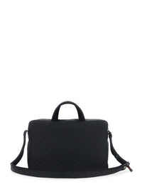Gucci Men Black Suitcase With Tone-On-Tone Gg All-Over Motif In Tech Fabric Man