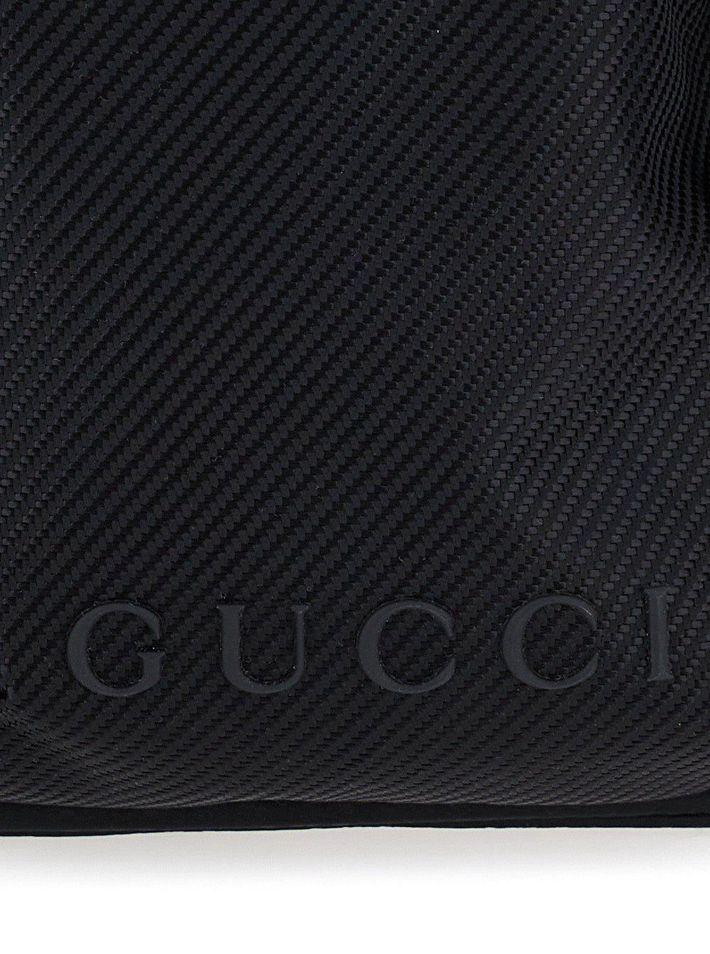Gucci Men Black Suitcase With Tone-On-Tone Gg All-Over Motif In Tech Fabric Man