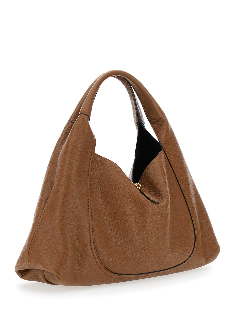 Gucci Women Brown Shoulder Bag With Horsebit Closure In Grained Leather Woman