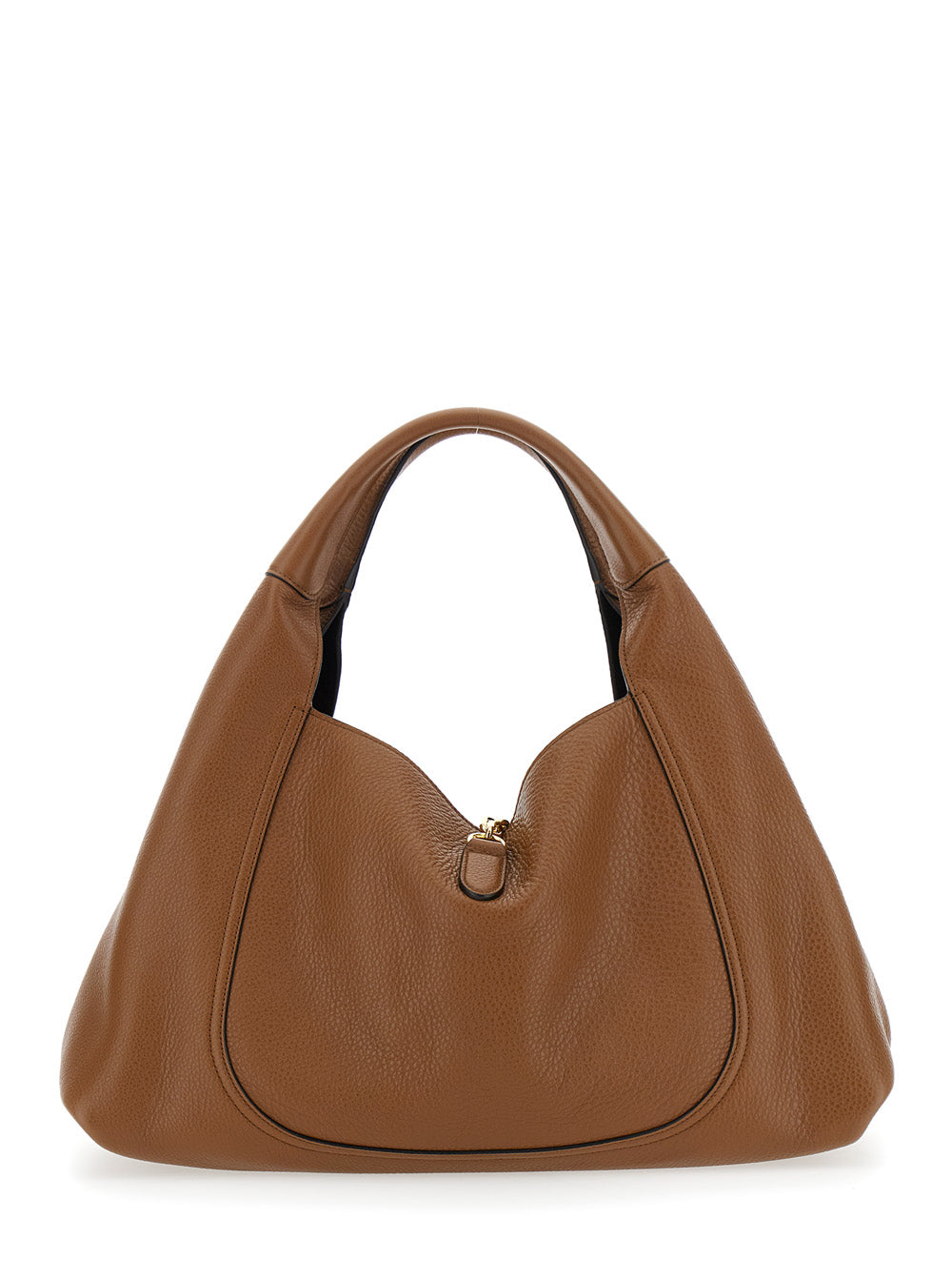 Gucci Women Brown Shoulder Bag With Horsebit Closure In Grained Leather Woman