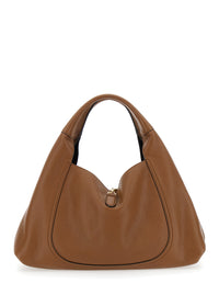 Gucci Women Brown Shoulder Bag With Horsebit Closure In Grained Leather Woman