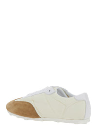 Marni Women White Sneakers With Suede Details And Lettering Logo In Eco-Leather Woman