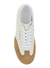 Marni Women White Sneakers With Suede Details And Lettering Logo In Eco-Leather Woman