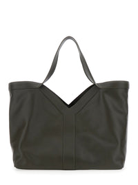 Saint Laurent Men Green Tote Bag With Two Top Handles And Hook Closure In Leather Man