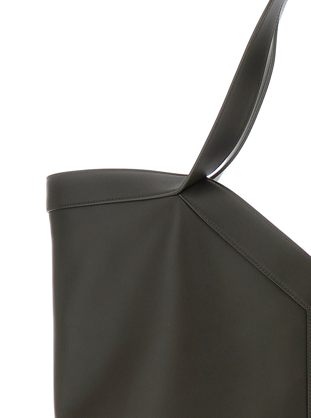 Saint Laurent Men Green Tote Bag With Two Top Handles And Hook Closure In Leather Man
