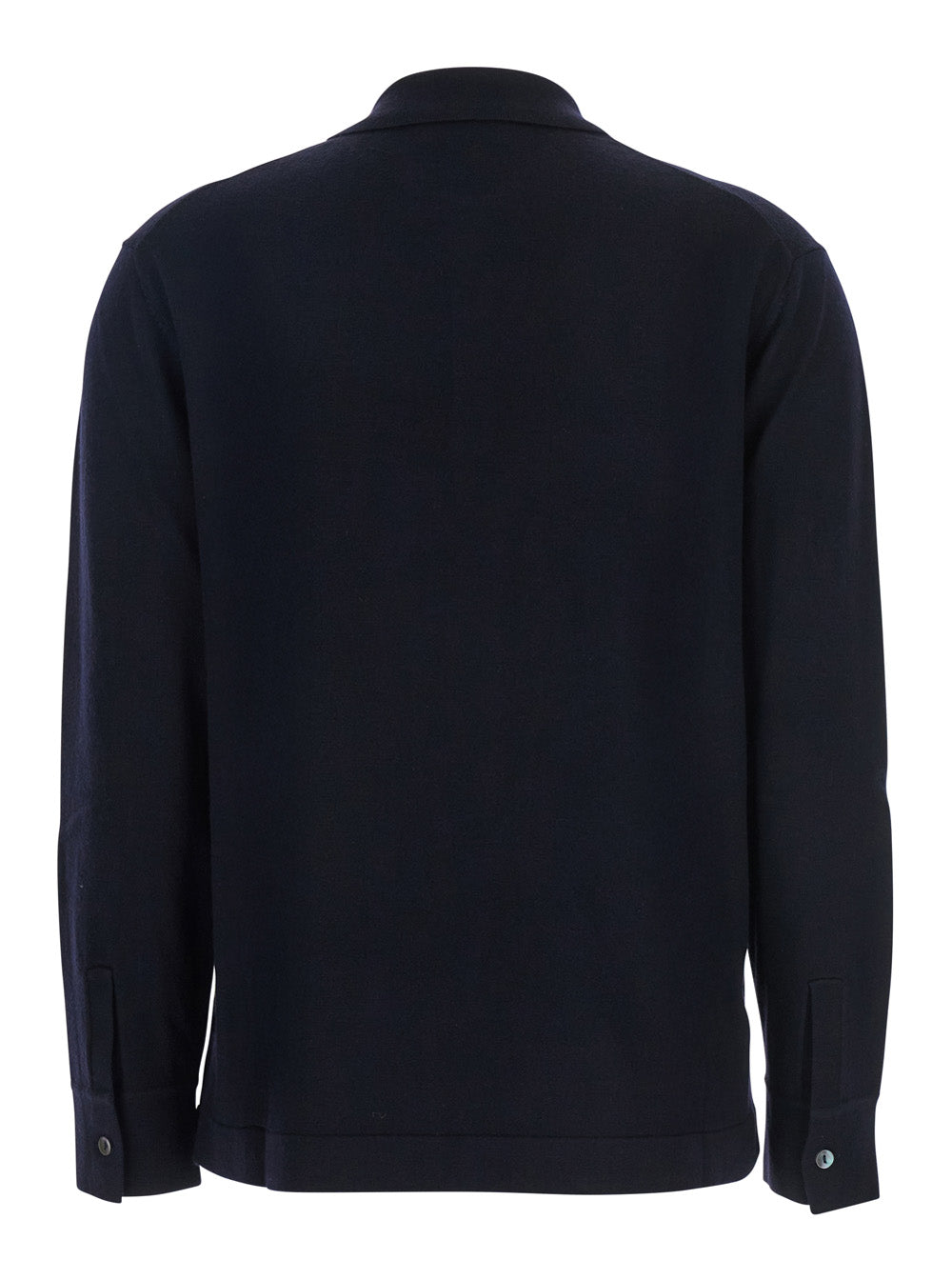 P.A.R.O.S.H. Women Blue Polo Shirt With Classic Collar And Long Sleeves In Wool Woman