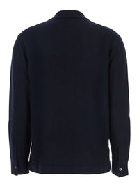 P.A.R.O.S.H. Women Blue Polo Shirt With Classic Collar And Long Sleeves In Wool Woman
