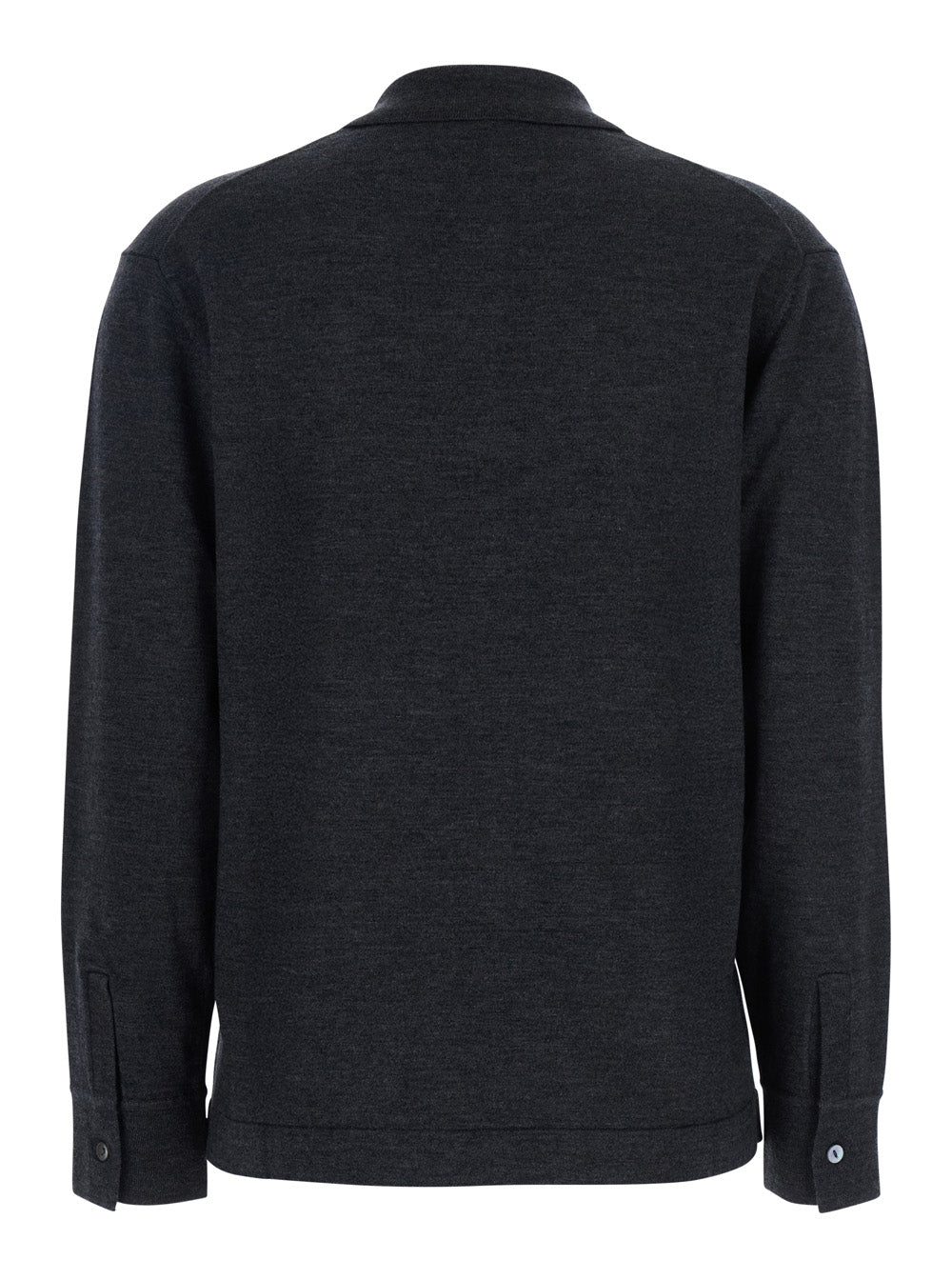 P.A.R.O.S.H. Women Grey Polo Shirt With Classic Collar And Long Sleeves In Wool Woman