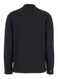 P.A.R.O.S.H. Women Grey Polo Shirt With Classic Collar And Long Sleeves In Wool Woman