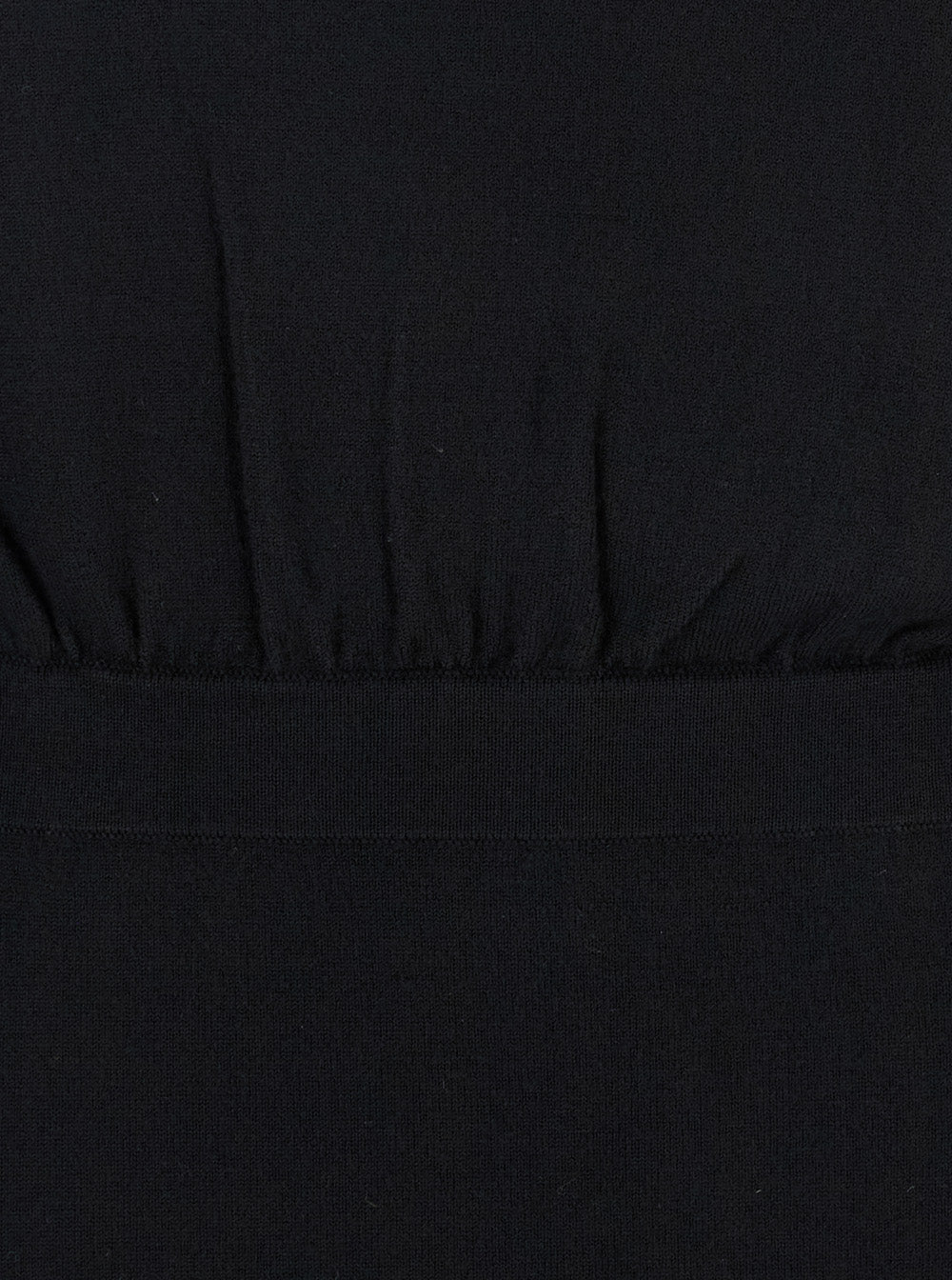 P.A.R.O.S.H. Women Black Round Neck Dress With Draped Waist In Wool Blend Woman