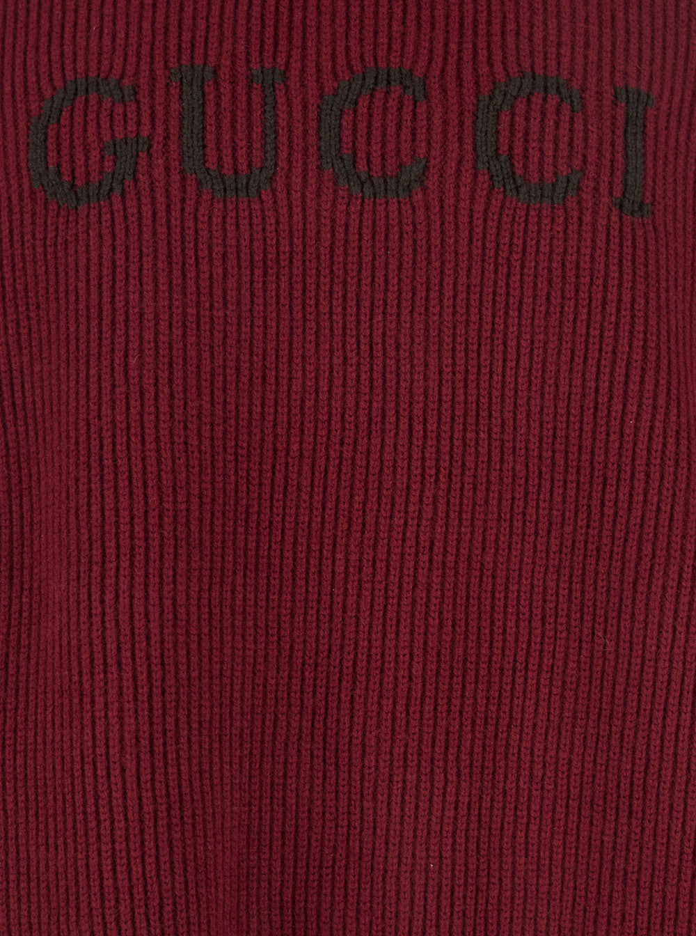 Gucci Men Bordeaux Crewneck Sweater With Logo Lettering Embroidery On The Front In Wool Man