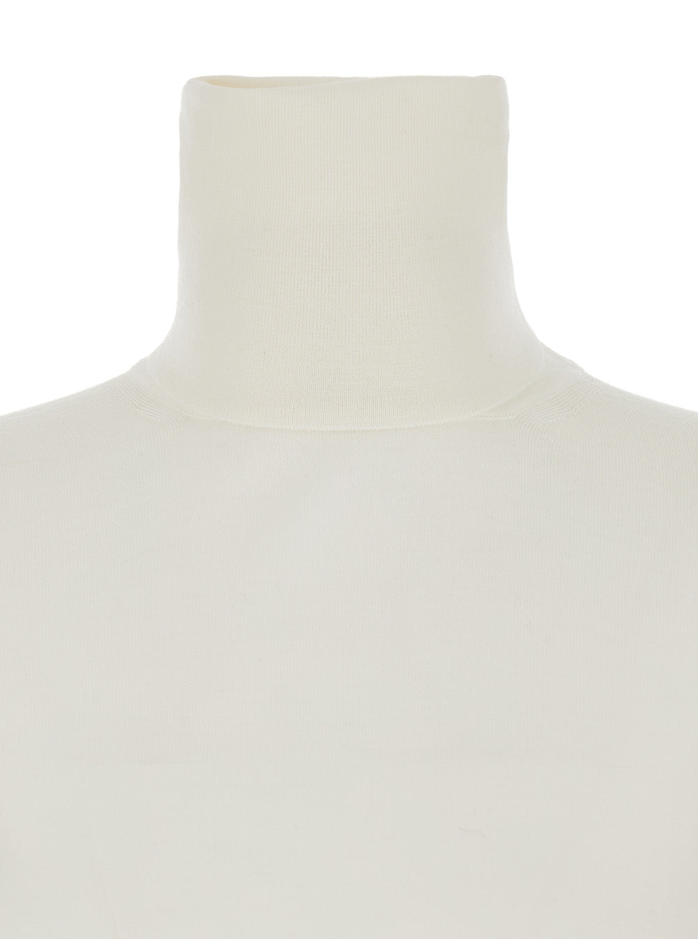 MAX MARA Max Mara Women White High Neck Sweater In Wool Woman