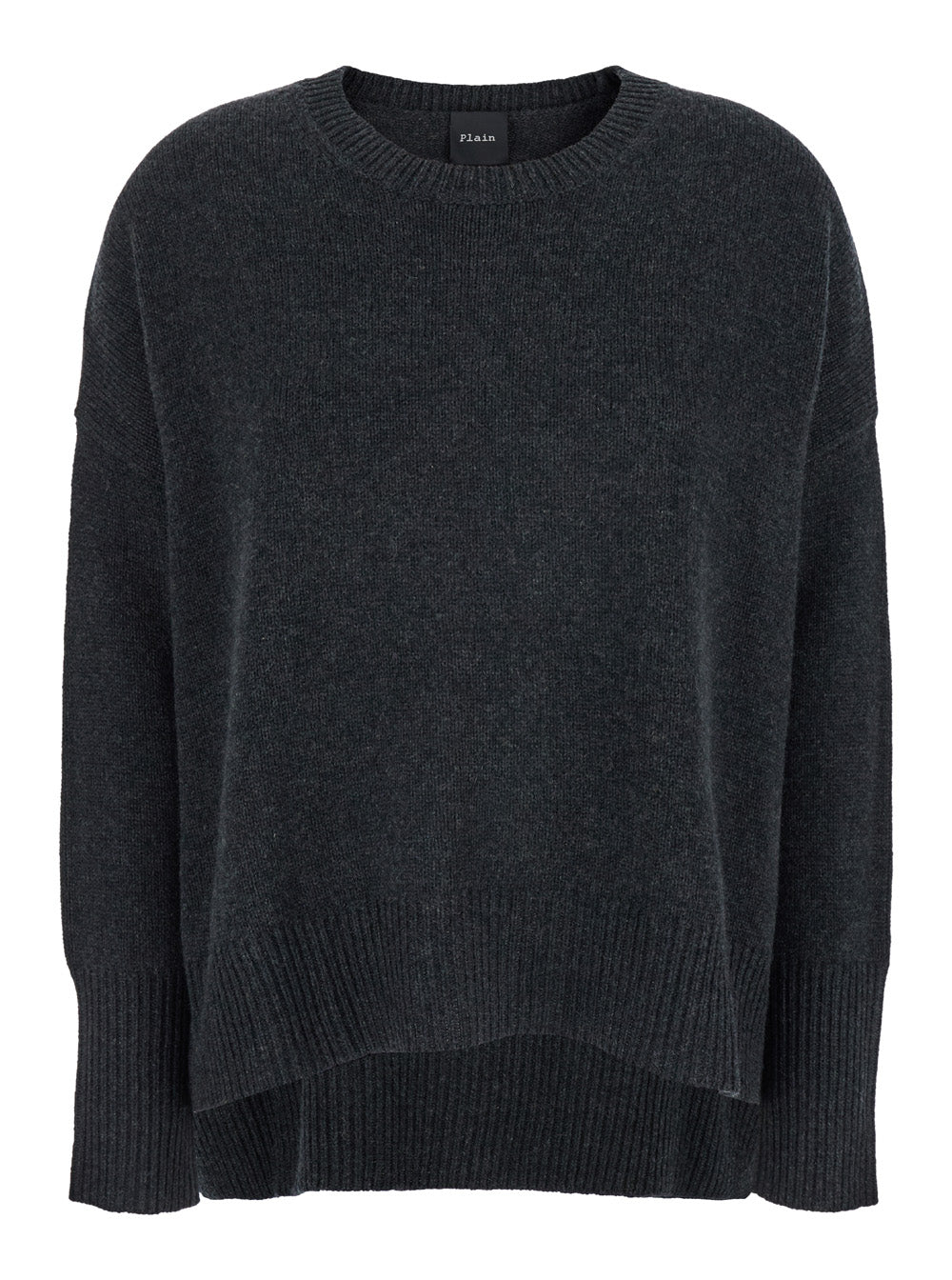 Leplain Women Dark Grey Oversized Crewneck Sweater In Cashmere Woman