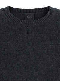 Leplain Women Dark Grey Oversized Crewneck Sweater In Cashmere Woman