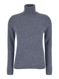 Leplain Women Grey Turtleneck In Cashmere Woman