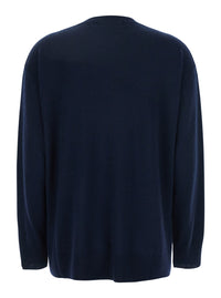 'S Maxmara Women 'Verona' Blue Sweater With Dropped Shoulders In Wool Woman