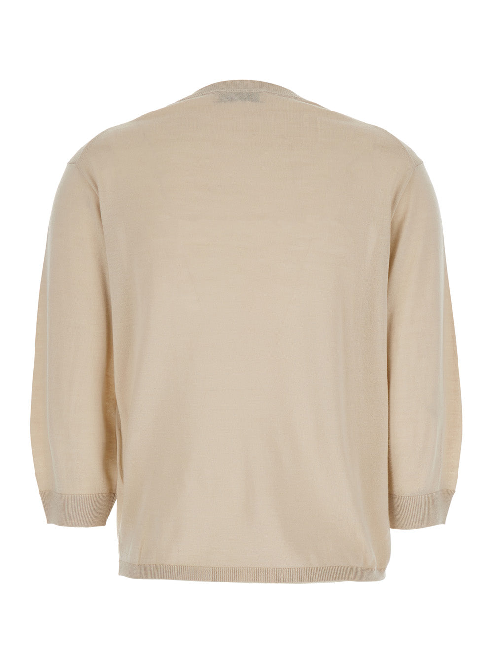 'S Maxmara Women 'Amici' Beige Sweater With Three-Quarter Sleeves In Virgin Wool Woman