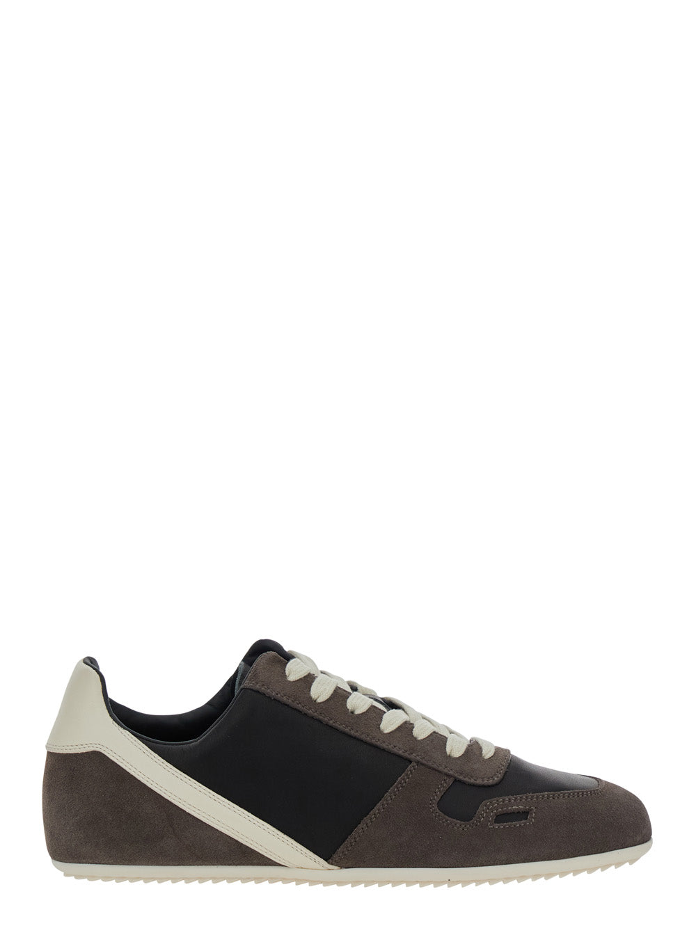 RICK OWENS Rick Owens Women Black Low-Top Sneakers With Suede Inserts In Leather Woman
