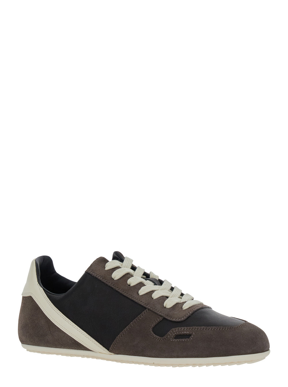 RICK OWENS Rick Owens Women Black Low-Top Sneakers With Suede Inserts In Leather Woman