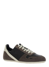 RICK OWENS Rick Owens Women Black Low-Top Sneakers With Suede Inserts In Leather Woman
