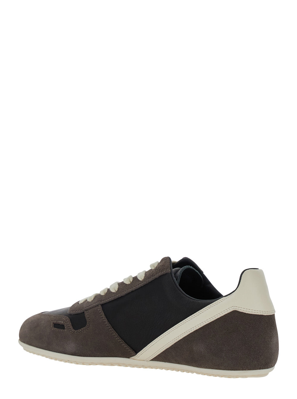 RICK OWENS Rick Owens Women Black Low-Top Sneakers With Suede Inserts In Leather Woman