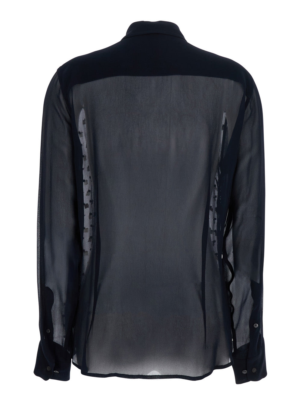 DRIES VAN NOTEN Dries Van Noten Women Blue Shirt With Pointed Collar And All-Over Crystal Application In Viscose Woman