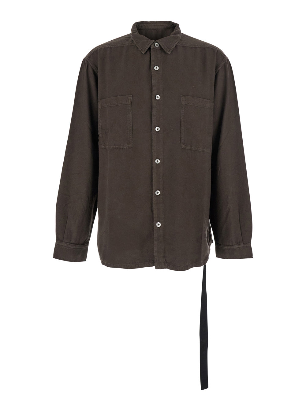 Drkshdw Men Brown Classic Collar Shirt With Lace Detail In Cotton Woman