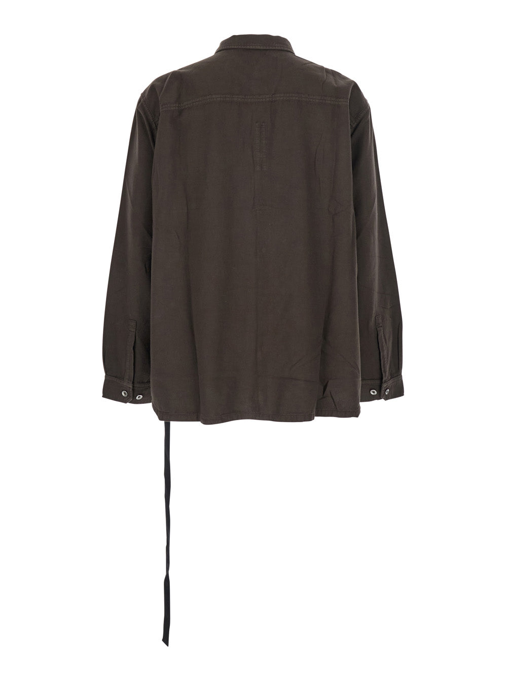 Drkshdw Men Brown Classic Collar Shirt With Lace Detail In Cotton Woman