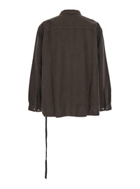 Drkshdw Men Brown Classic Collar Shirt With Lace Detail In Cotton Woman