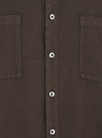 Drkshdw Men Brown Classic Collar Shirt With Lace Detail In Cotton Woman