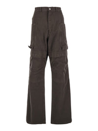 Drkshdw Men 'Stefan' Brown Wide Leg Cargo Pants With Patch Pockets In Cotton Man