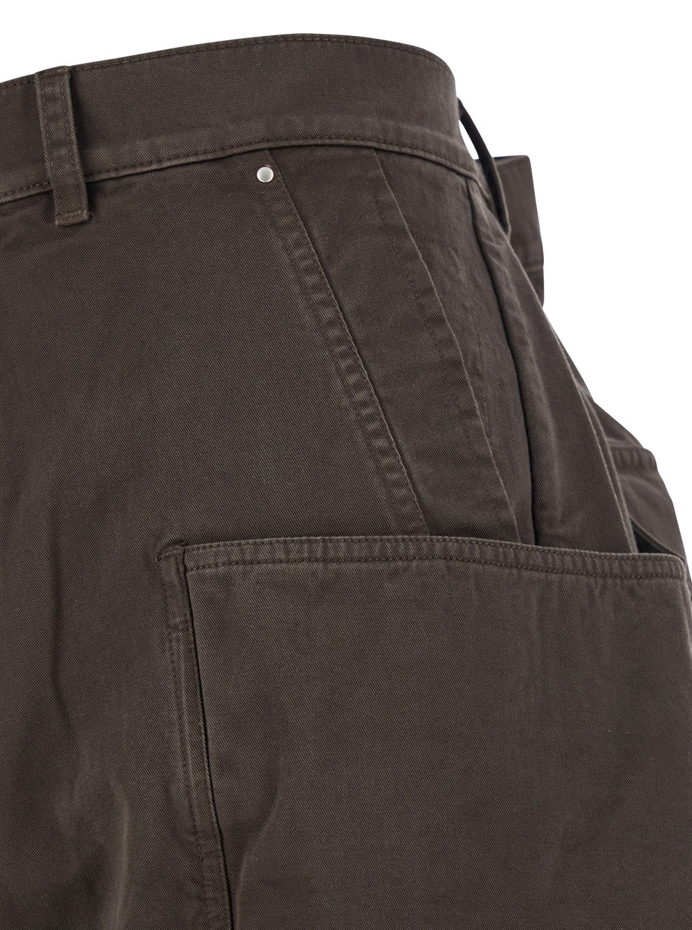 Drkshdw Men 'Stefan' Brown Wide Leg Cargo Pants With Patch Pockets In Cotton Man