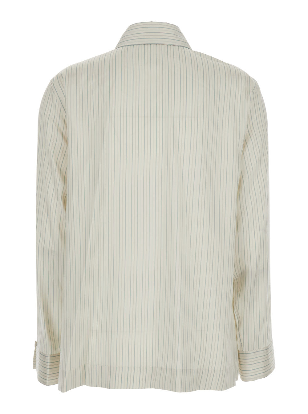 Fendi Women White Shirt With Point Collar And Asymmetrical Closure In Silk Woman