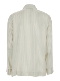 Fendi Women White Shirt With Point Collar And Asymmetrical Closure In Silk Woman