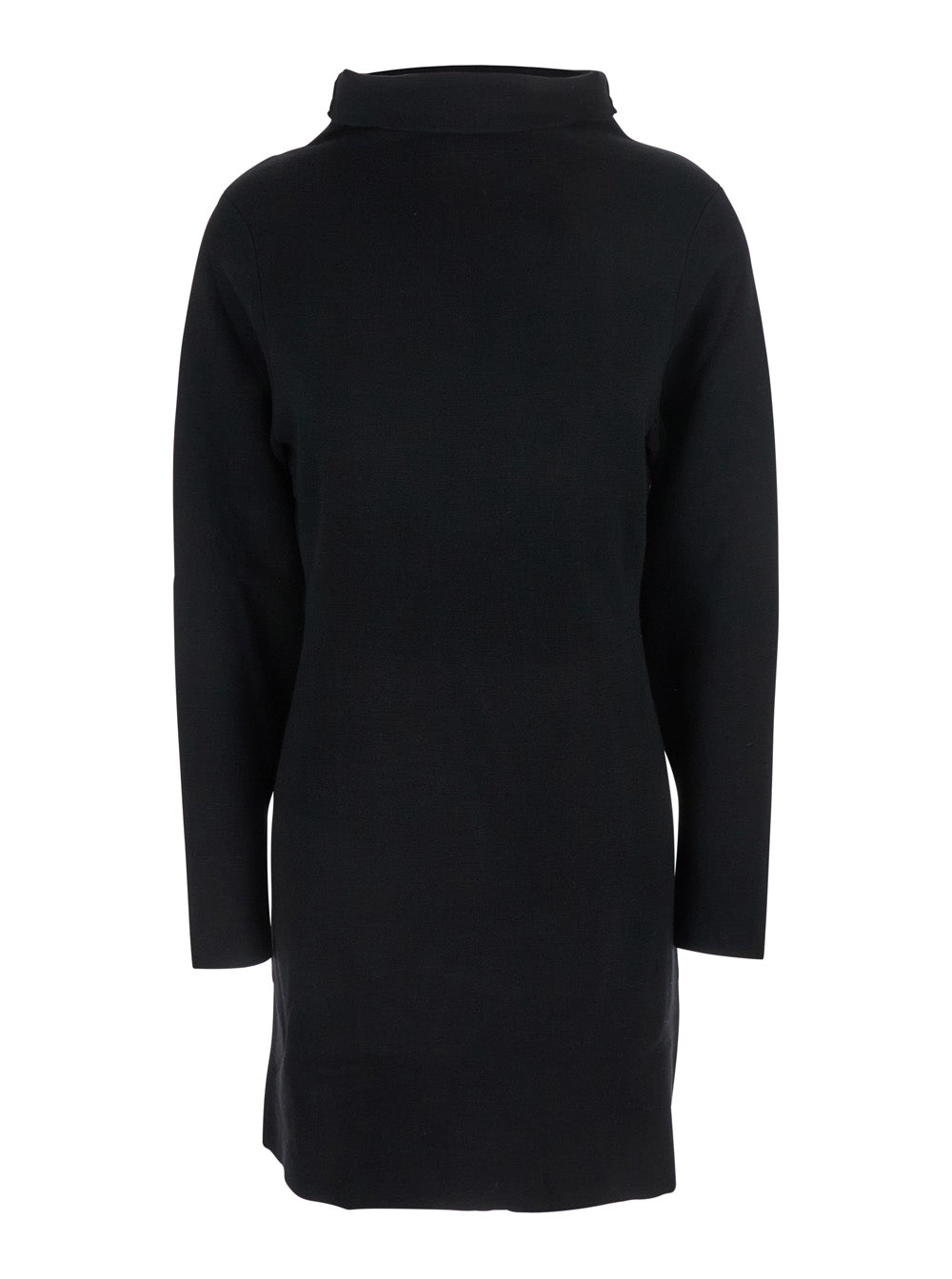 P.A.R.O.S.H. Women Black Turtleneck Midi Dress In Wool And Cashmere Woman
