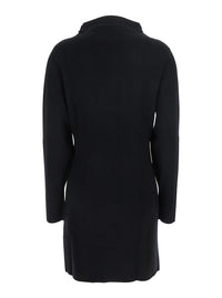 P.A.R.O.S.H. Women Black Turtleneck Midi Dress In Wool And Cashmere Woman