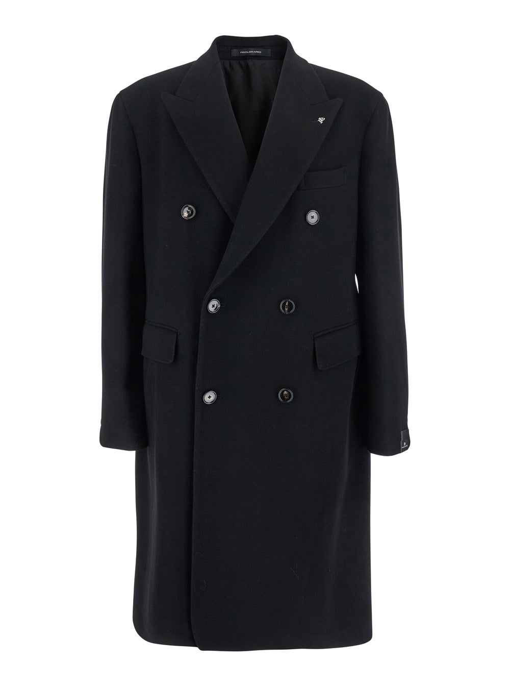 Tagliatore Men 'Londra' Black Oversized Double-Breasted Coat In Wool Man