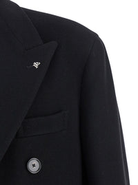 Tagliatore Men 'Londra' Black Oversized Double-Breasted Coat In Wool Man