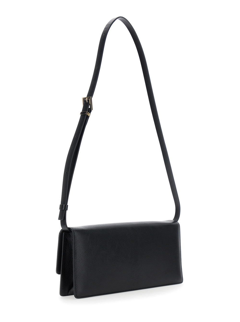TOM FORD Tom Ford Women Black Crossbody Bag With Adjustable Shoulder Strap And T Plaque Closure In Grained Leather Woman