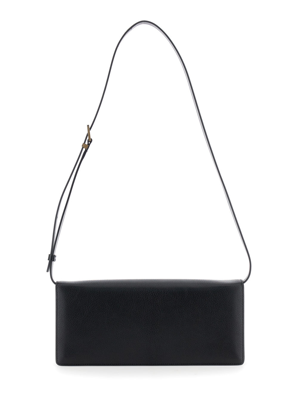 TOM FORD Tom Ford Women Black Crossbody Bag With Adjustable Shoulder Strap And T Plaque Closure In Grained Leather Woman