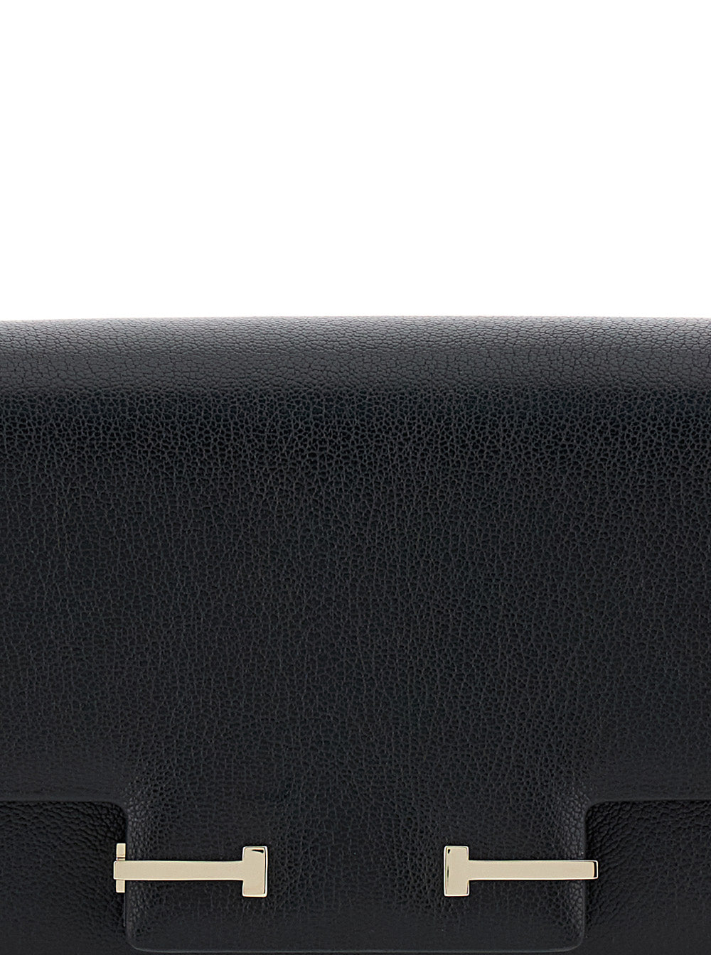 TOM FORD Tom Ford Women Black Crossbody Bag With Adjustable Shoulder Strap And T Plaque Closure In Grained Leather Woman