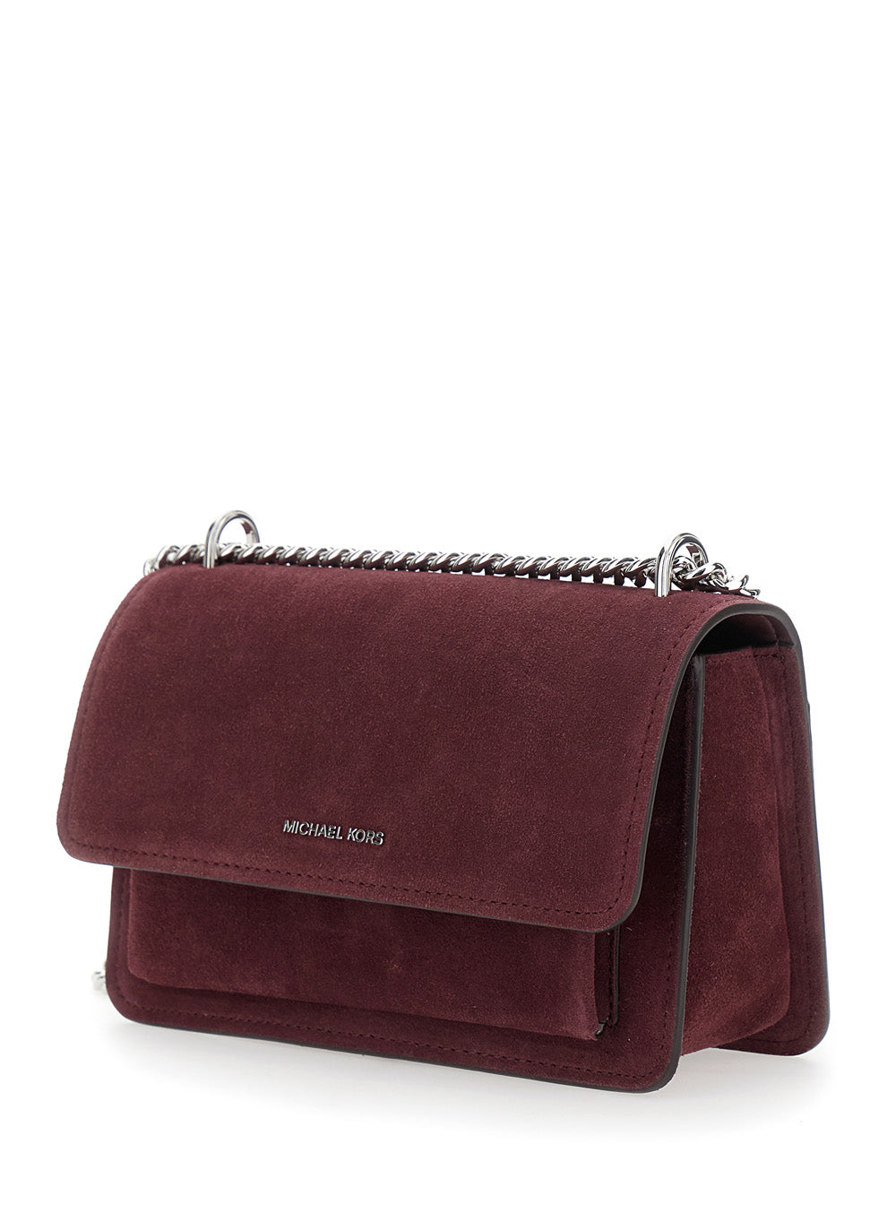 MICHAEL MICHAEL KORS Michael Michael Kors Women Bordeaux Shoulder Bag With Chain Strap And Front Logo In Suede Woman