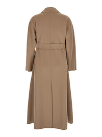'S Maxmara Women 'Enzo' Beige Coat With Wide Notched Revers In Virgin Wool Woman