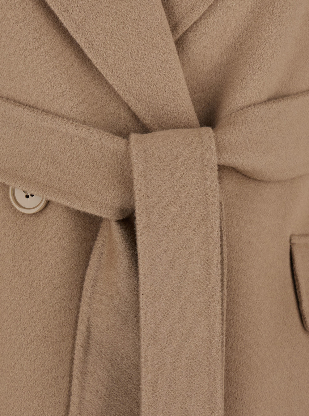 'S Maxmara Women 'Enzo' Beige Coat With Wide Notched Revers In Virgin Wool Woman