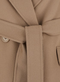 'S Maxmara Women 'Enzo' Beige Coat With Wide Notched Revers In Virgin Wool Woman